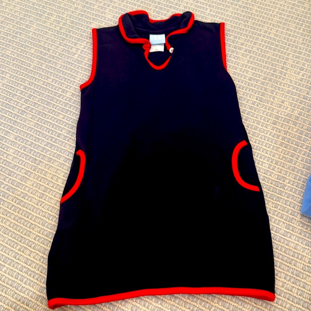Bella Bliss Navy Blue cotton Dress with collar